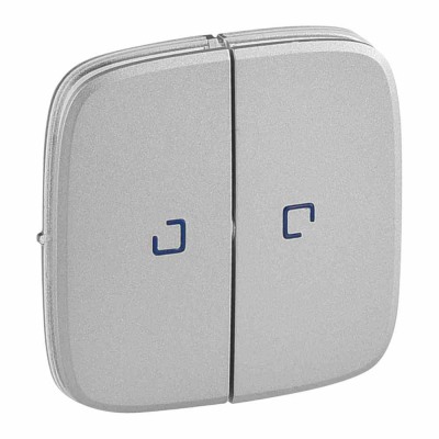 Cover plate Valena Allure - illuminated 2-gang switch/push-button - aluminium