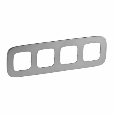 Valena Allure полированная сталь рамка 4 местная