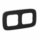 Plate Valena Allure - 2 gang - black glass