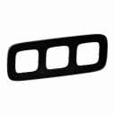 Plate Valena Allure - 3 gang - black glass