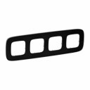 Plate Valena Allure - 4 gang - black glass