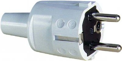 SCHUKO PVC plug, white, 2 earthing systems