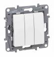 One-way switch Niloe - 3-gang - 10 AX - 250 V~ - screw terminals - white