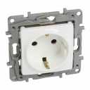 2P+E German standard socket outlet Niloe - with shutters -screw terminals -white