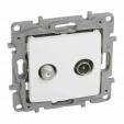 TV-SAT passthrough socket Niloe - attenuation -14 dB - white