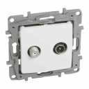 TV-SAT passthrough socket Niloe - attenuation -14 dB - white