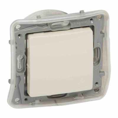 Two-way switch Niloe - 1-gang IP 44 - 10 AX - 250 V~ -automatic terminals -ivory