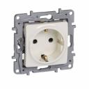 2P+E German standard socket outlet Niloe - with shutters -screw terminals -ivory