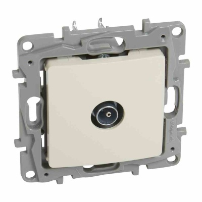 TV single star socket Niloe - 9.5 male - attenuation 1 dB - ivory