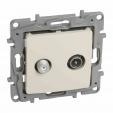 TV-SAT passthrough socket Niloe - attenuation -14 dB - ivory