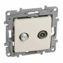 TV-SAT passthrough socket Niloe - attenuation -14 dB - ivory