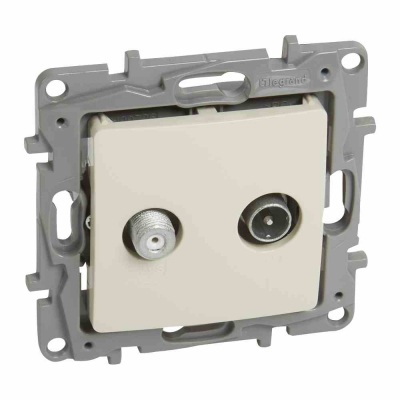 TV-SAT passthrough socket Niloe - attenuation -14 dB - ivory