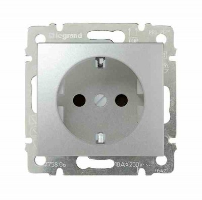 Силовая розетка - Valena - 2К+3 - на винтах - 10/16 А - 230/250 В~ - алюминий