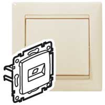 Информационная розетка - Valena - RJ 45 - категория 6 - FTP - 2 выхода - на винтах - слоновая кость