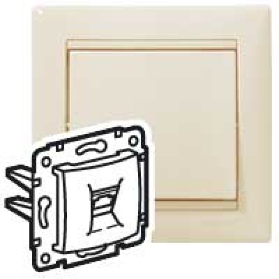 Телефонная розетка - Valena - RJ 11 - 4 контакта - 2 выхода - слоновая кость