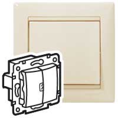 Выключатель двухклавишный с индикацией - Valena - 10 AX - 250 В~ - слоновая кость