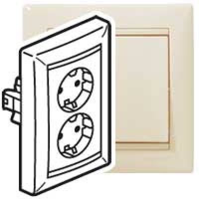 PRISE 2X2P+T SCHUKO A VIS IVOIRE