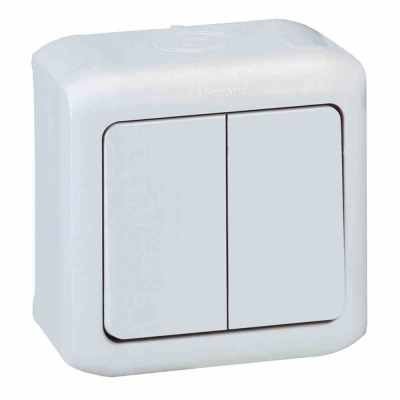2 gang one-way switch Forix - surface mounting - 10 AX - 250 V~ - white