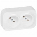2 x 2P socket outlet Forix - surface mounting - IP 2X - 16 A - 250 V~ - white