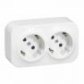German std socket 2 x 2P+E Forix - surface mounting - IP 2X - 16A - 250V~ -white
