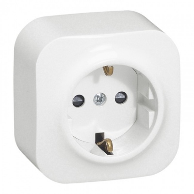 German std socket 2P+E Forix - with shutters - IP 2X - 16 A - 250 V~ - white