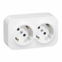 German std socket 2x2P+E Forix - with shutters - IP 2X - 16 A - 250 V~ - white