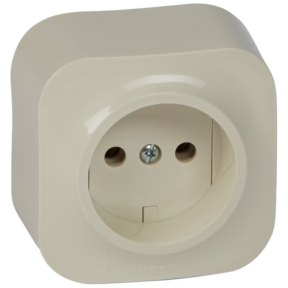 2P socket outlet Forix - surface mounting - IP 2X - 16 A - 250 V~ - ivory