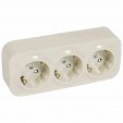 German std socket 3 x 2P+E Forix - with shutters - IP 2X - 16 A - 250 V~ - ivory