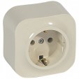 German std socket 2P+E Forix - with shutters - IP 2X - 16 A - 250 V~ - ivory