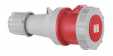 CEE connector, IP67, 63A, 5-pole, 400V, 6h, red