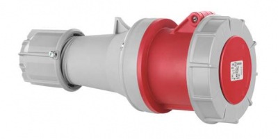 CEE connector, IP67, 63A, 5-pole, 400V, 6h, red