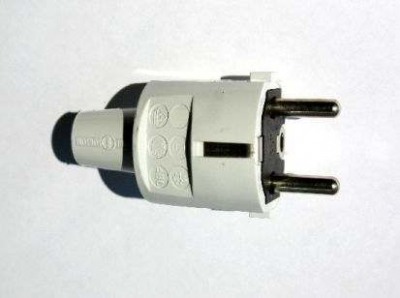 SCHUKO PVC plug, grey, 2 earthing systems