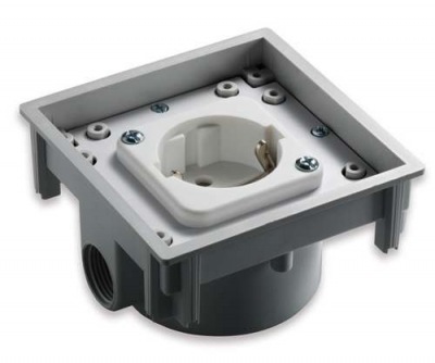 Flush mounted SCHUKO built-in socket outlet, white