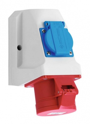 Розетка комби для монтажа на поверхность 5р 32а 400v, IP44, d52s331