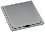 Cover with hinged lid, brushed stainless steel look, 112 x 112 mm