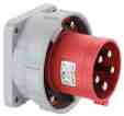 CEE appliance plug, straight, IP67, 63A, 5-pole, 400V, 6h, red