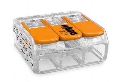 WAGO COMPACT Splicing Connector 3-conductor 4mm2 32A