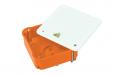 Mounting box 100x100x40 Junction box for gypsum walls, with cover orange