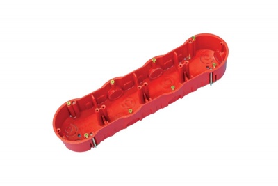 Reģipša nozarkārba 4 vietīga 4x68x46mm sarkana 850C halogen free