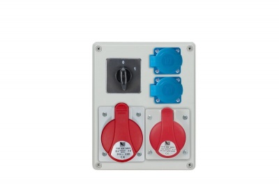 R-BOX 240,  1x32A/5p, 1x16A/5p, 2x250V, wyl. 0/1