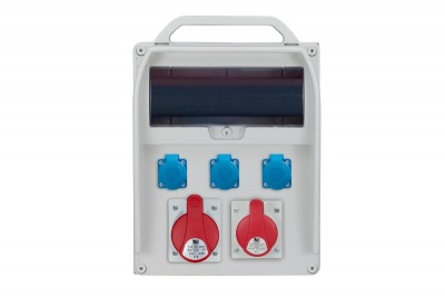 R-BOX 380R 13S,  1x32A/5p, 1x16A/5p, 3x250V, empty window