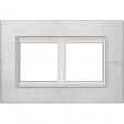 Bticino Axolute  RECTANGULAR brushed chrome Rāmis 2 vietigs - vertikāls
