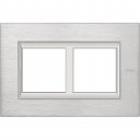 Bticino Axolute  RECTANGULAR brushed chrome Rāmis 2 vietigs - vertikāls