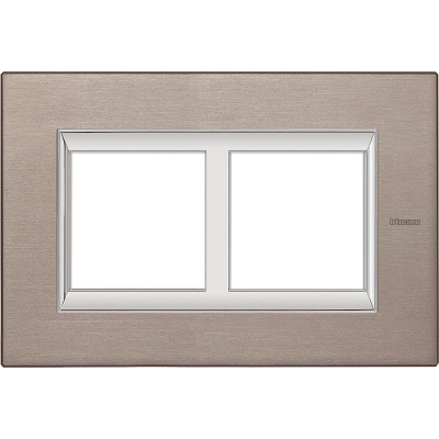 Bticino Axolute  RECTANGULAR brushed titanium Rāmis 2 vietigs - vertikāls
