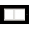 Bticino Axolute  RECTANGULAR black glass Rāmis 2 vietigs - vertikāls
