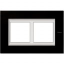 Bticino Axolute  RECTANGULAR black glass Rāmis 2 vietigs - vertikāls