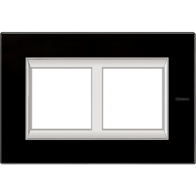 Bticino Axolute  RECTANGULAR black glass Rāmis 2 vietigs - vertikāls