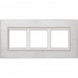 Bticino Axolute  RECTANGULAR brushed chrome Rāmis 3 vietigs - vertikāls