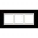 Bticino Axolute  RECTANGULAR black glass Rāmis 3 vietigs - vertikāls