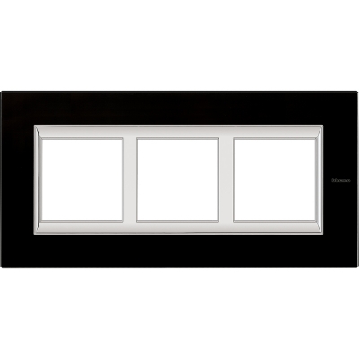 Axolute Рамка RECTANGULAR black glass 3 местная - для вертикального монтажа
